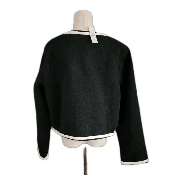 NWT J.Crew $138 Cropped bouclé yarn lady jacket Black Sz XL Large - Picture 7 of 11
